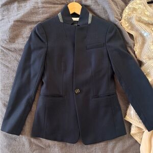 J. Crew Navy Women's Blazer with Black Accents